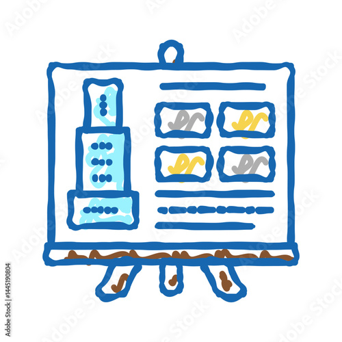 building design presentation icon doodle illustration