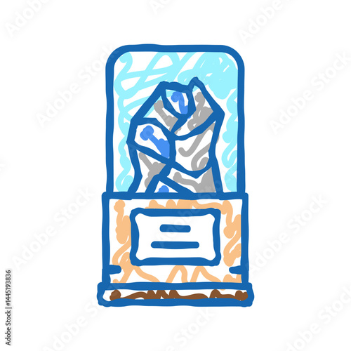 jewelry crystal in glass package icon doodle illustration