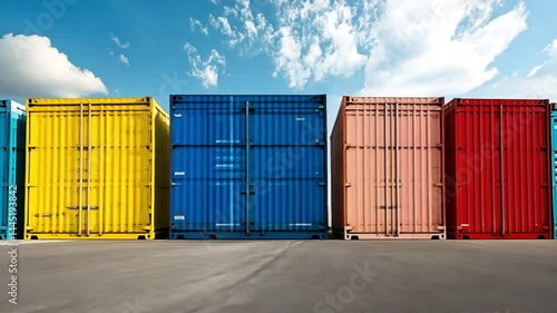 Colorful Cargo Containers Under a Sunny Sky