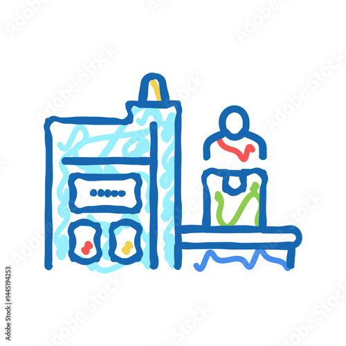 factory manufacturing equipment icon doodle illustration