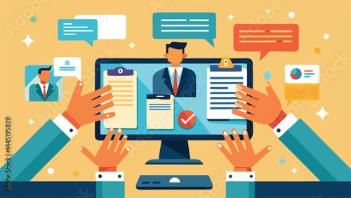 Job posting on recruitment website, employment or career opportunity online, HR or human resource offer help wanted or hiring position vacancy, HR hand posting job vacancy on online career website.