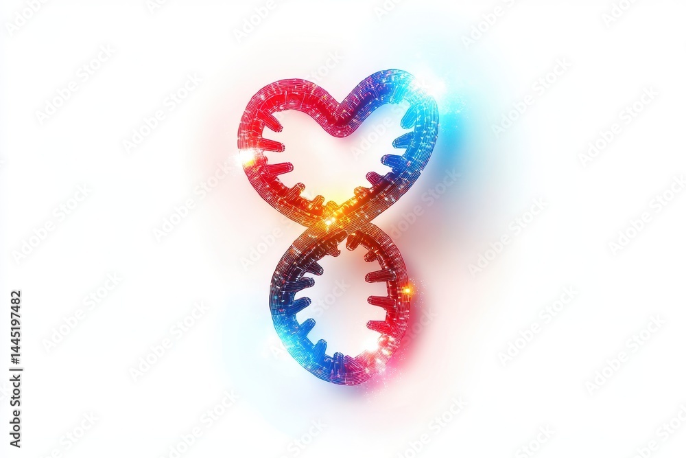Fototapeta premium Colorful Heart and Infinity Symbol with Glowing Effects
