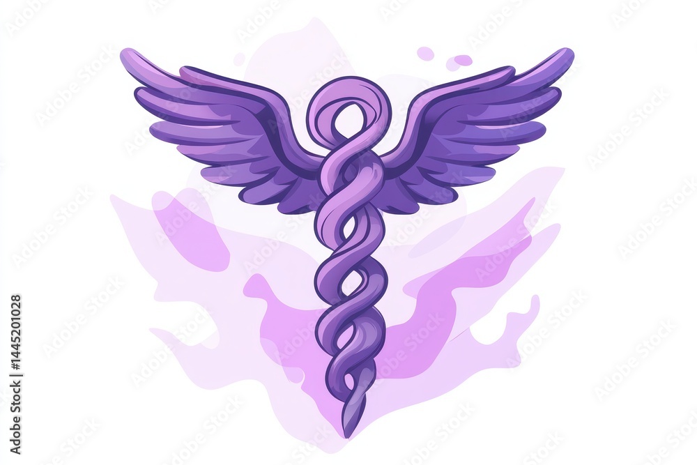 Obraz premium Elegant Winged Serpent Symbol for Health and Wellness Concepts