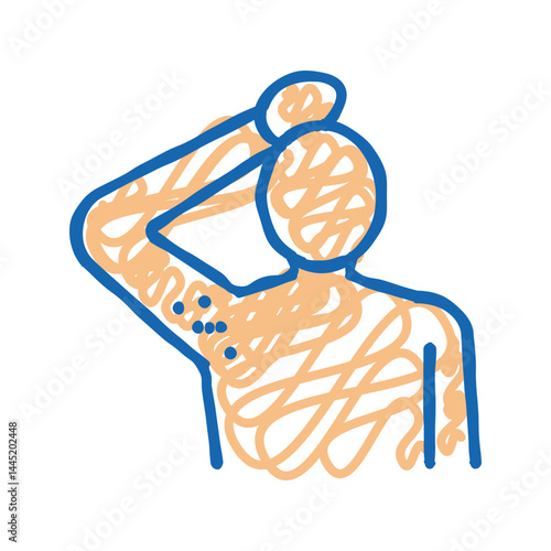armpit hair laser removal icon doodle illustration