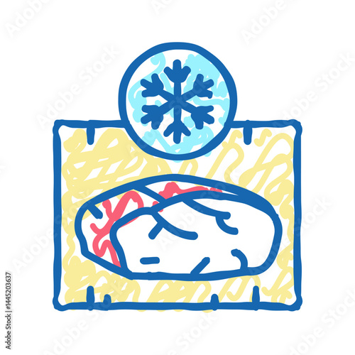frozing meat icon doodle illustration