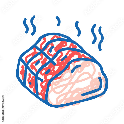 smoked meat icon doodle illustration