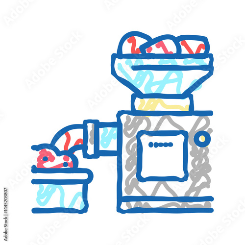 grinding meat device icon doodle illustration