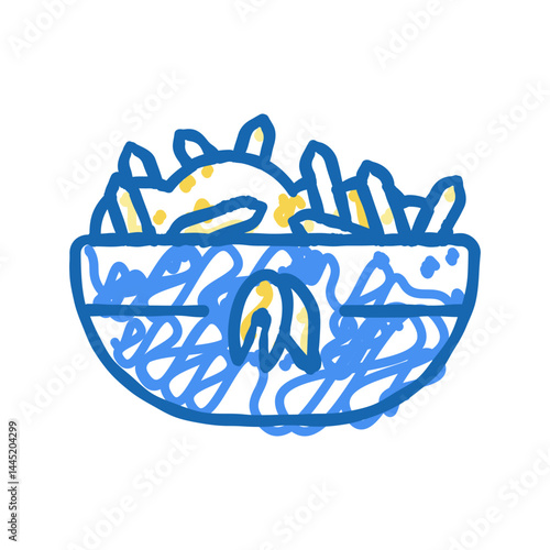 cooked oatmeal breakfast icon doodle illustration