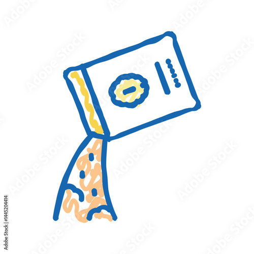 falling porridge from bag icon doodle illustration