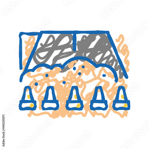 closed road for reconstruction icon doodle illustration
