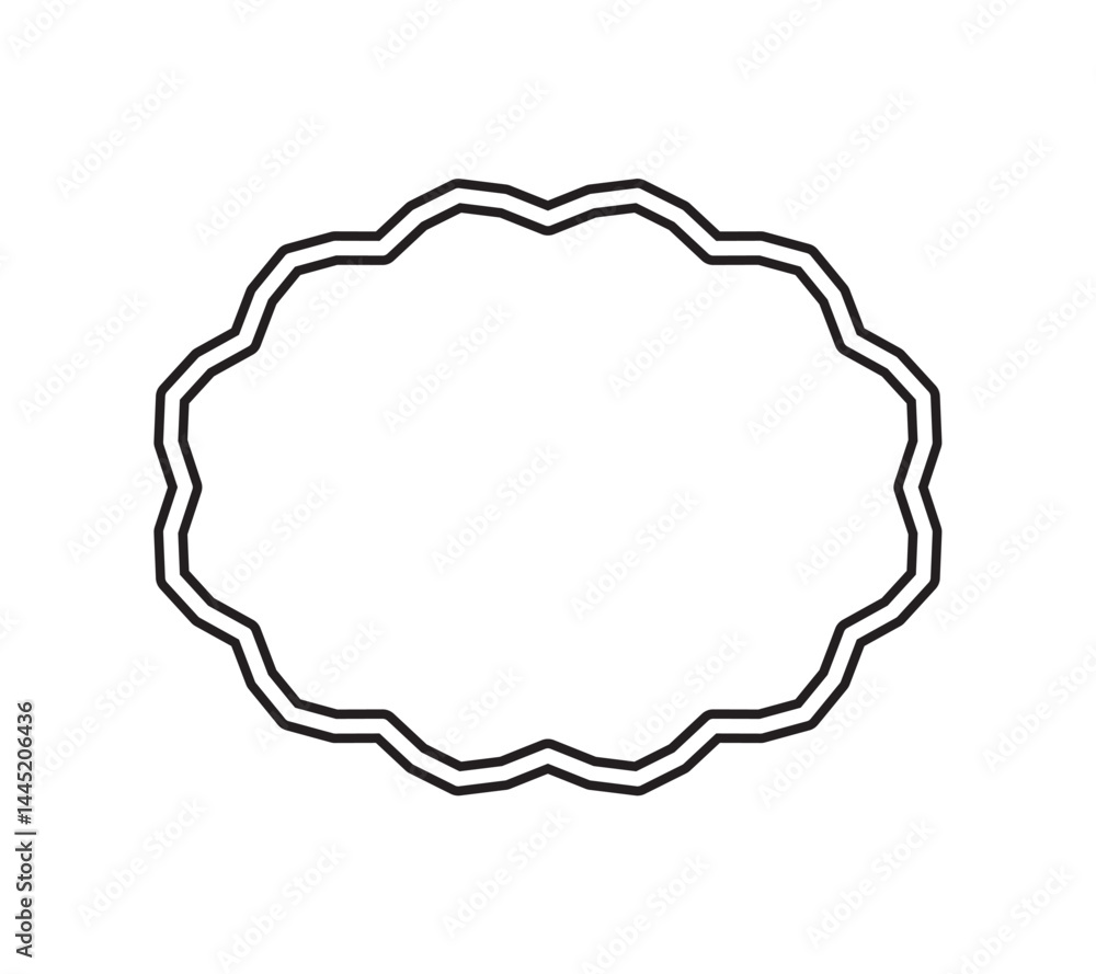 Fototapeta premium Oval border basic shapes monogram frame
