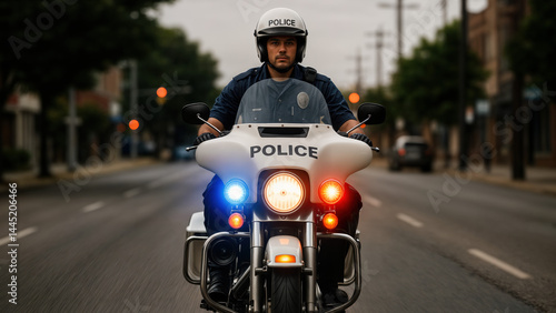 Police Officer on Motorcycle