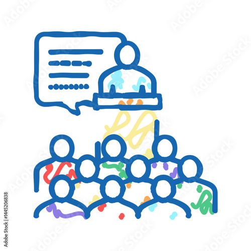 parents meeting icon doodle illustration