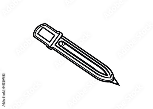Silhouette of scalpel isolated on a white background