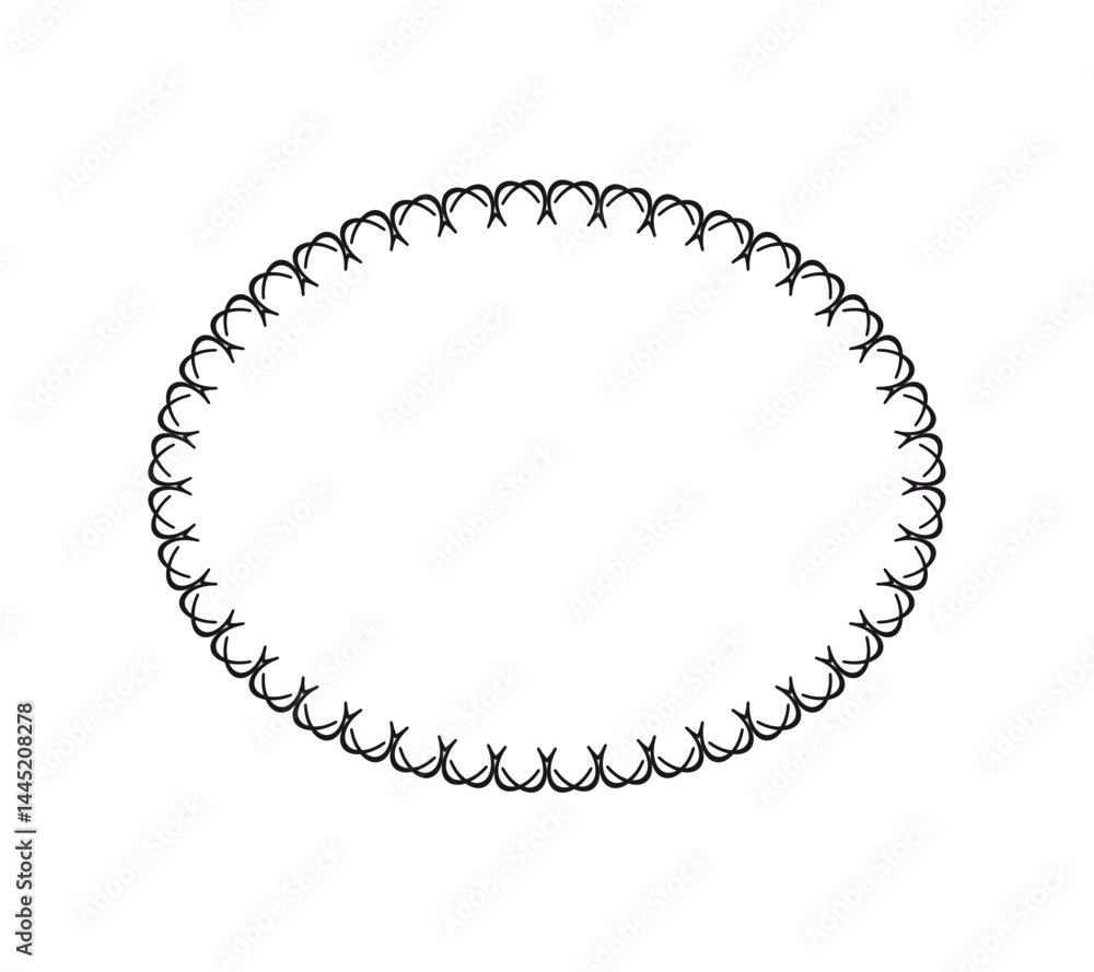 Oval border basic shapes monogram frame Oval border basic shapes monogram frame