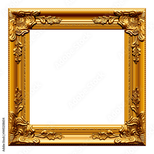 Wallpaper Mural beautiful ornate realistic square gilded gold picture painting frame portrait vector isolated on transparent background Torontodigital.ca