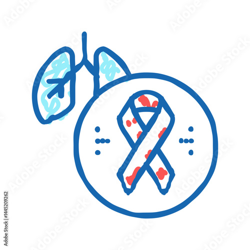 deterioration of lung function in hiv infected patients icon doodle illustration