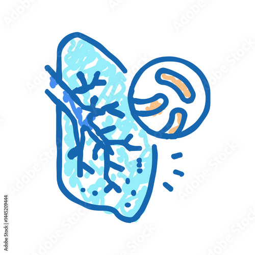 tuberculosis respiratory disease icon doodle illustration