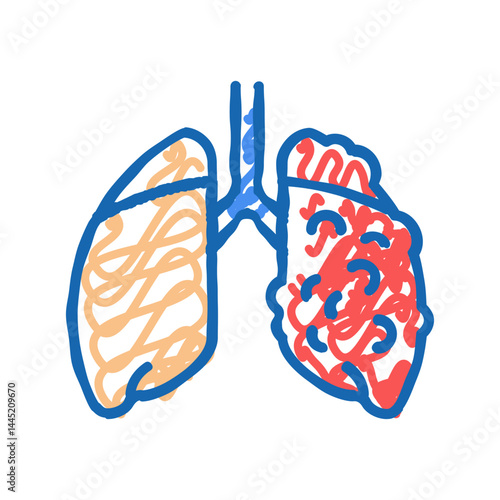 ards respiratory disease icon doodle illustration