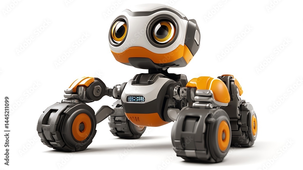 Orange and white robot toy Orange and white robot toy
