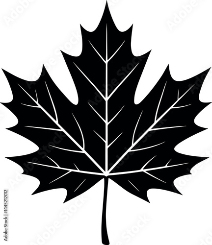 Maple Leaf vector black silhouette print design