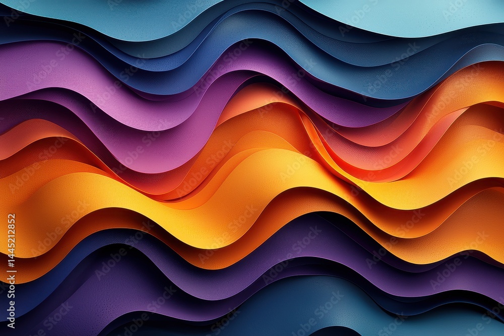 Colorful abstract design with flowing wave-like patterns and vibrant gradients