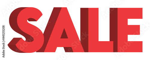 Bold red SALE word in 3D style