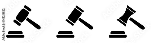 Gavel Icon Vector Set.Judge gavels symbols.