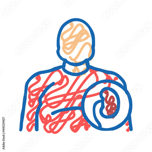 fat human kidneys icon doodle illustration
