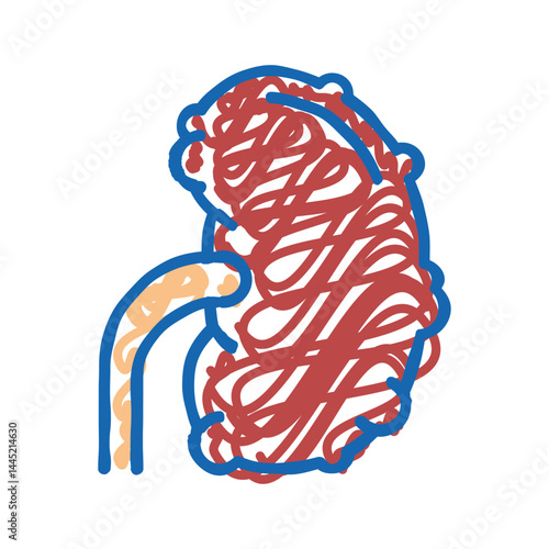 chronic pyelonephritis icon doodle illustration