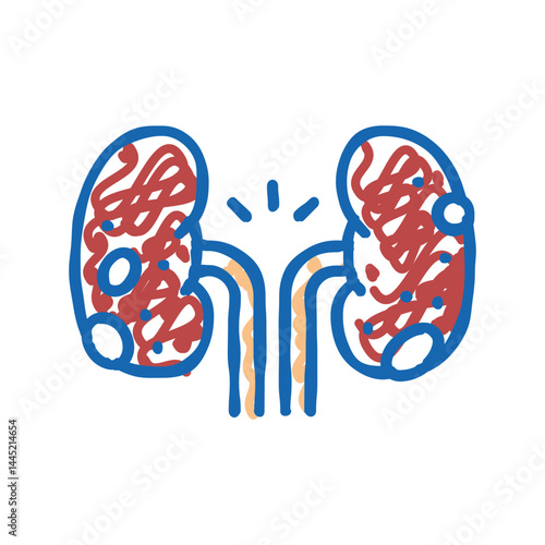 glomerulonephritis kidney disease icon doodle illustration