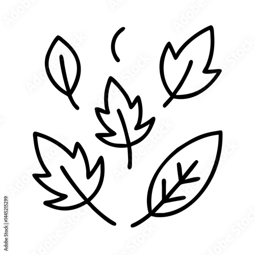 Autumn leaves in playful motion against a simple background  
