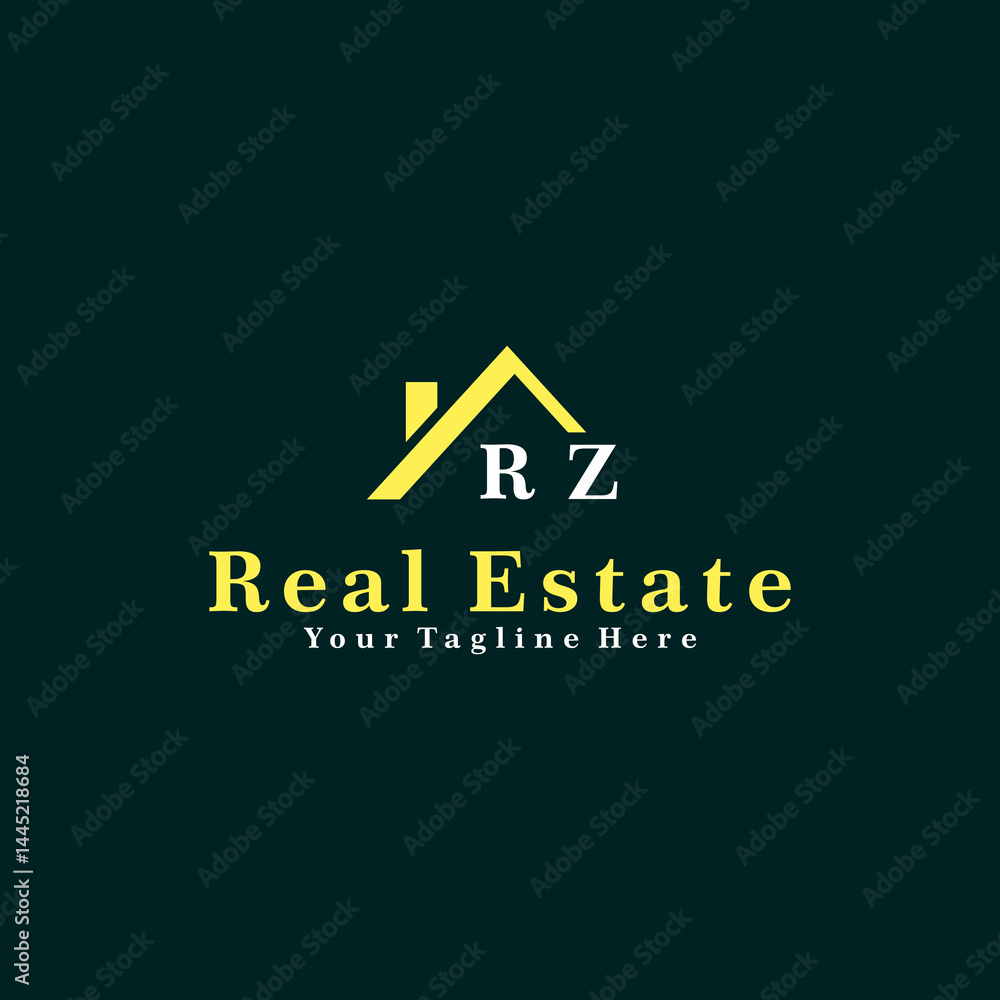 Fototapeta premium RZ Initials Real Estate Logo Vector Art Icons and Graphics