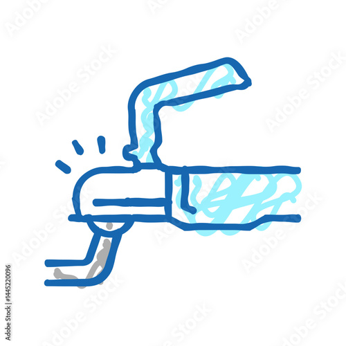 coupling trailer with car icon doodle illustration