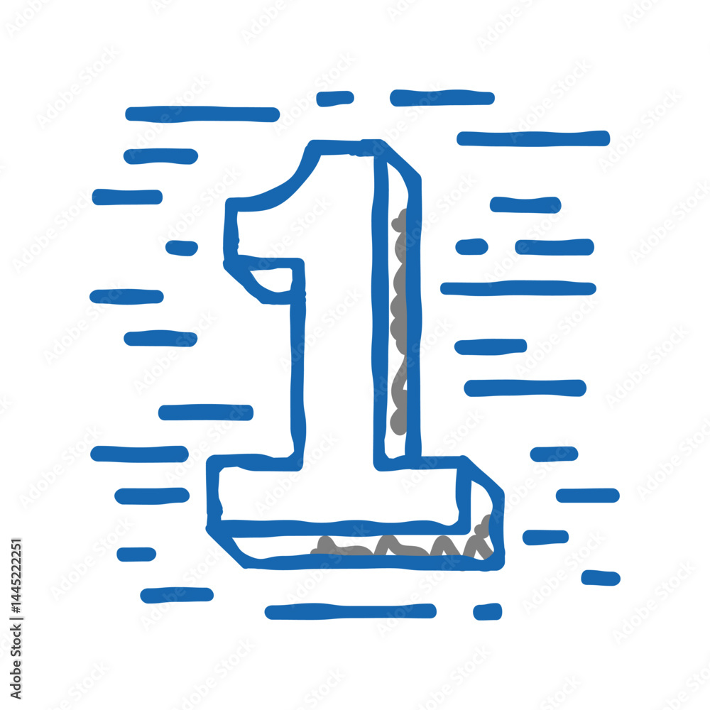 first number icon doodle illustration first number icon doodle illustration