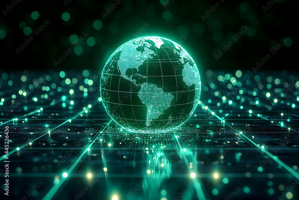 Digital globe network illustration Digital globe network illustration