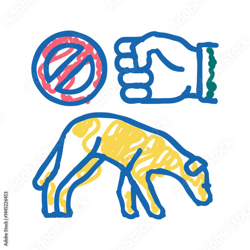 stop beat dogs icon doodle illustration