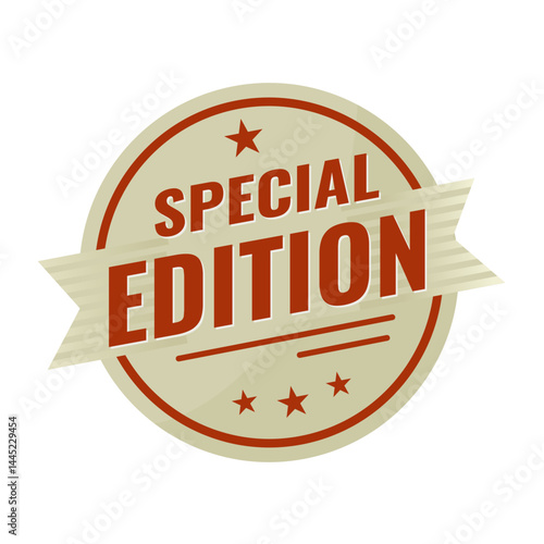 Special Edition – beige and red vintage sticker, retro badge – vector illustration