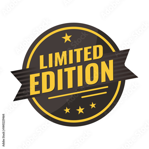 Limited Edition – black vintage sticker, retro badge – vector illustration