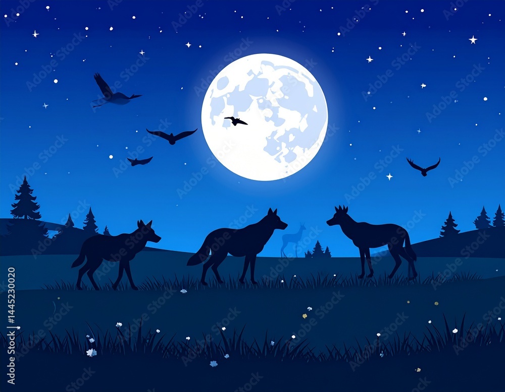 月夜 動物 月夜 動物