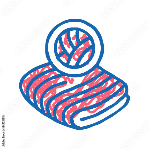 velvet fabric icon doodle illustration