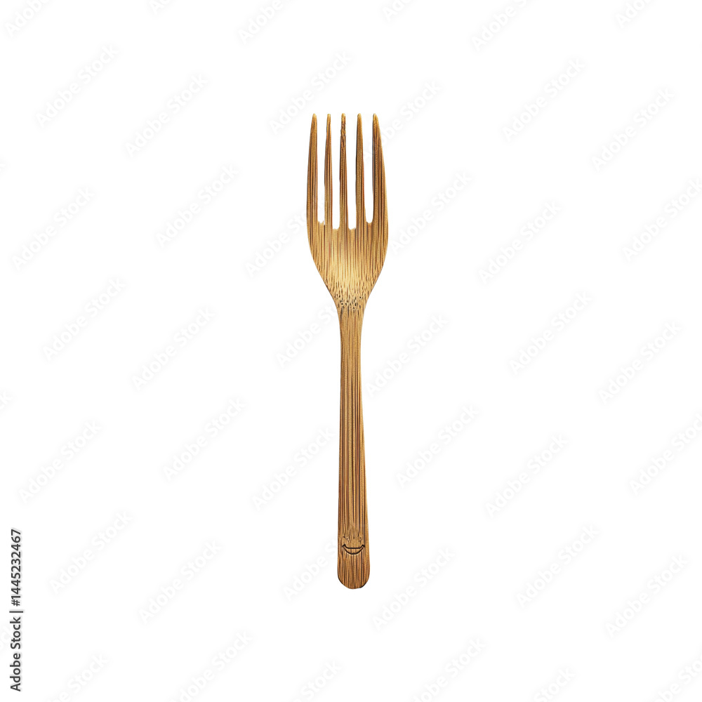 Eco-Friendly Bamboo Fork with Creamy Residue - Sustainable Cutlery Eco-Friendly Bamboo Fork with Creamy Residue - Sustainable Cutlery