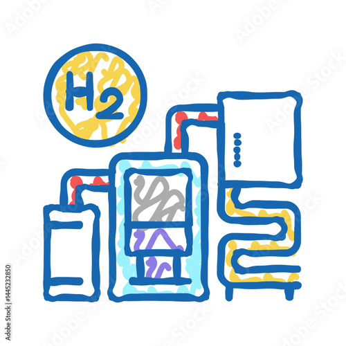 ammonia production icon doodle illustration