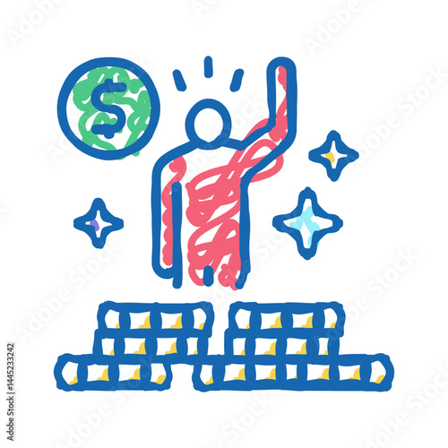winner lotto icon doodle illustration