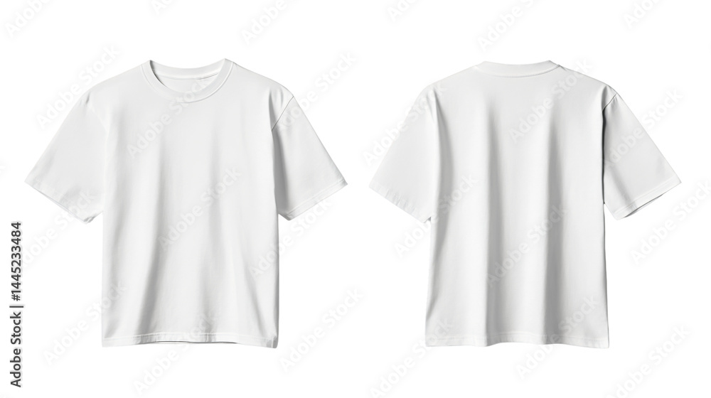 Professional Oversized White T-Shirt Mockup Front and Back View Professional Oversized White T-Shirt Mockup Front and Back View