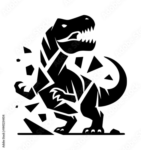 Broken Dinosaur Statue Icon Logo