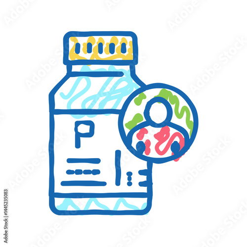 container probiotics icon doodle illustration