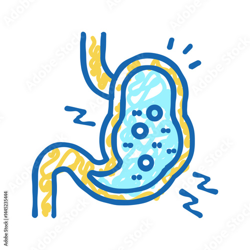 stomach upset icon doodle illustration