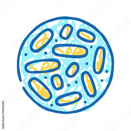lactobacillus probiotics icon doodle illustration