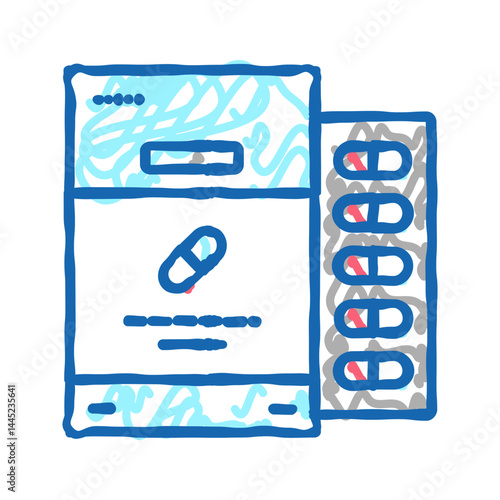 capsules package probiotics icon doodle illustration
